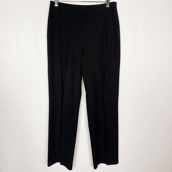 Eileen Fisher Small S Black Stretch Pull On Pants Trousers Straight Leg Viscose - Picture 1 of 10